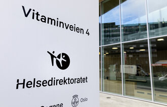 Bildet viser et skilt som det står Helsedirektoratet på.