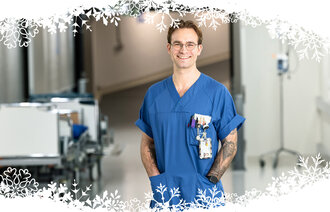 Bildet viser Lars Pilskog på barnekirurgen på Haukeland sykehus