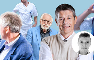 Bildet viser mange eldre menn