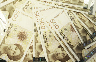 Bildet viser mange 500-lapper