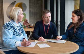 bildet viser de tre tillitsvalgte for NSF ved SUS