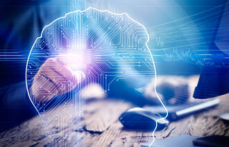 Bildet viser en illustrasjon av KI-bruk