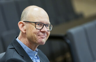 Bildet viser Geir Axelsen, leder i TBU og adm dir i SSB