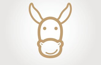 Illustrasjonen viser et esel.