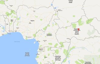 Kart over Den sentralafrikanske republikk