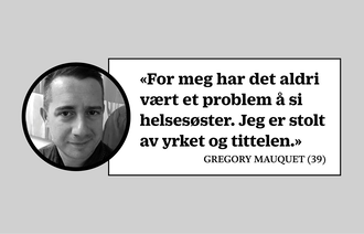 Portrett med sitat av helsesøster Gregory Mauquet