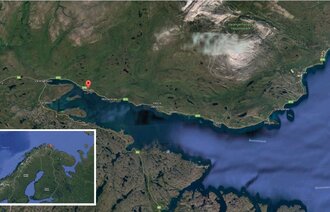 Google-map av Norge og Nesseby kommune