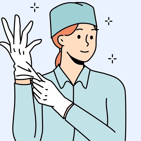 Illustrasjonen viser en helsearbeider.