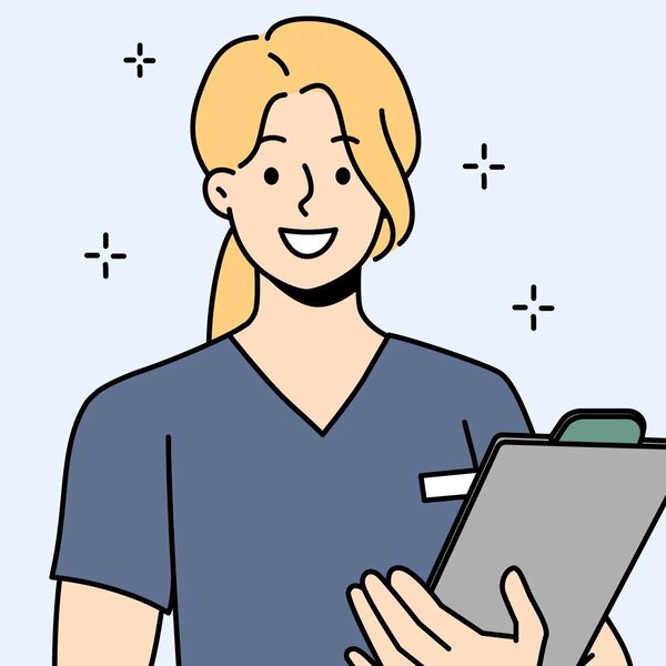 Illustrasjonen viser en helsearbeider.