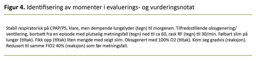 Figur 4. Identifisering av momenter i evaluerings- og vurderingsnotat