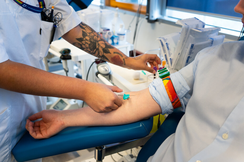 bildet viser blodgiving