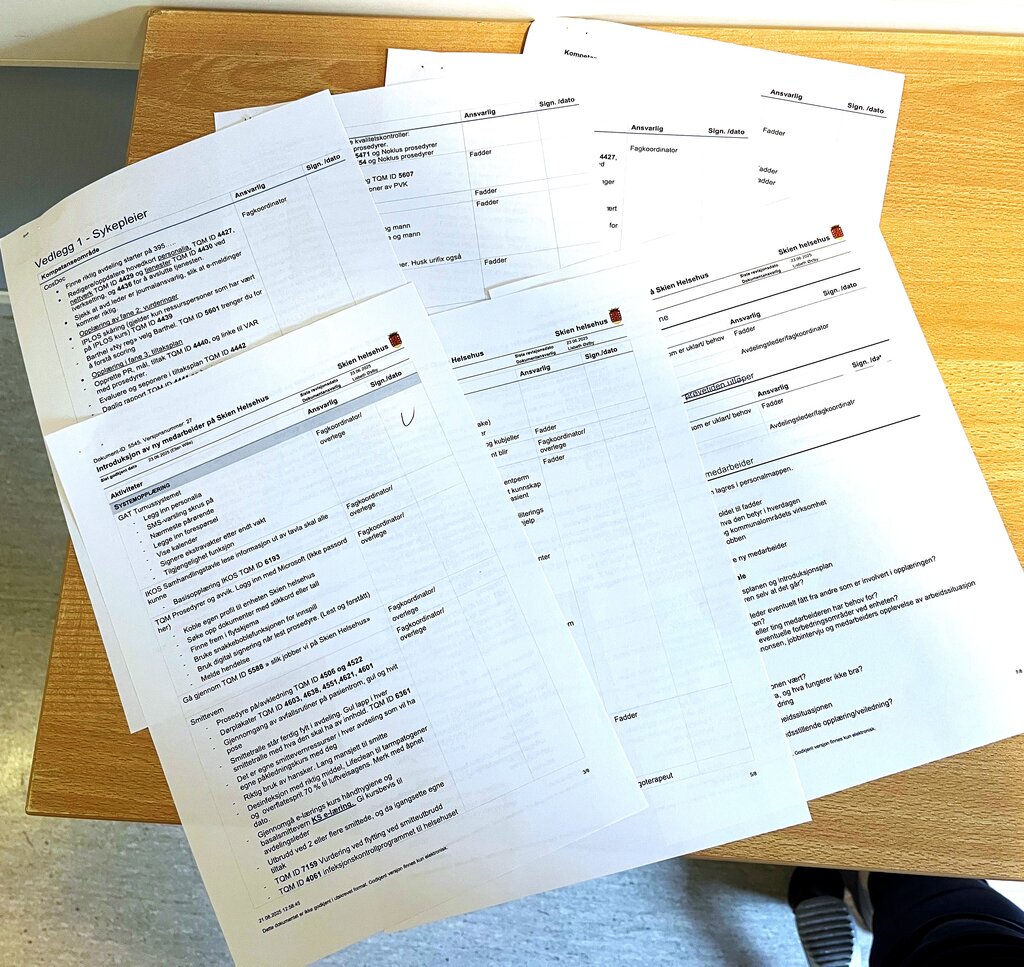 bildet viser faglige forventninger ved Skien helsehus