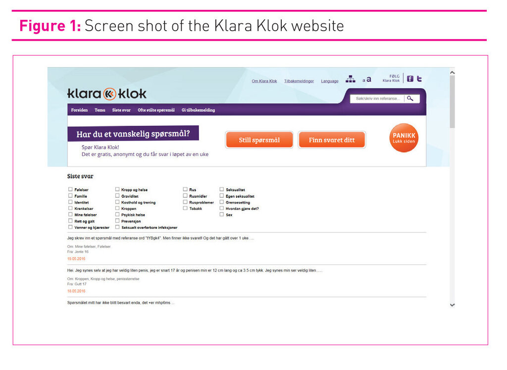 Nettside, Klara Klok