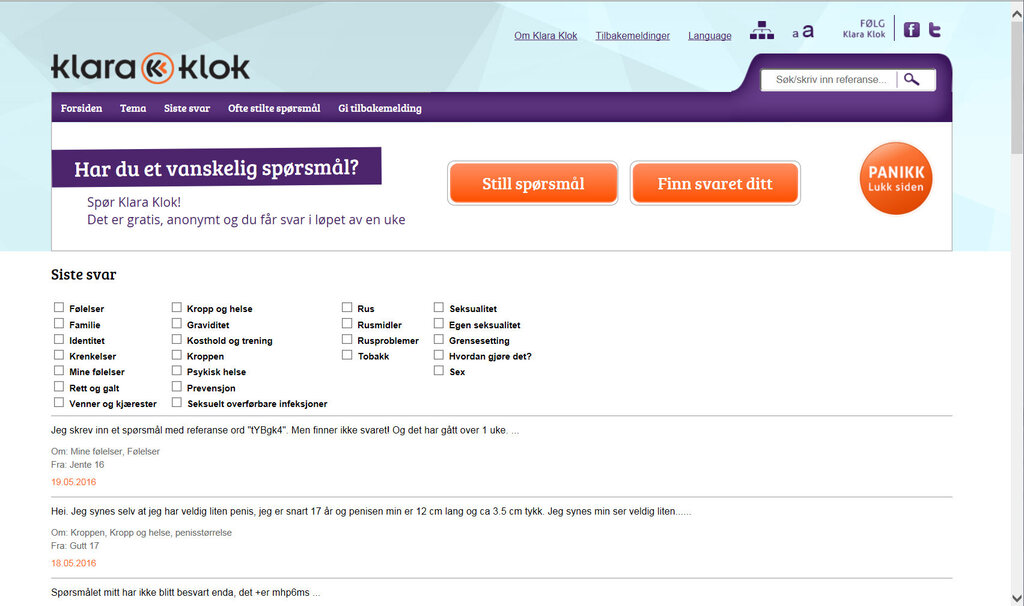 Skjermbilde Klara Klok