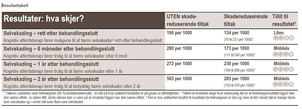 Bildet viser resultattabell