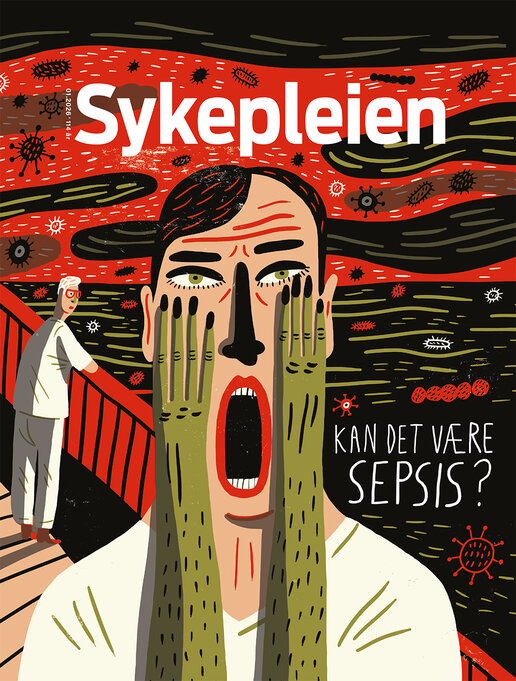 Bildet viser forsiden til Sykepleiens utgave om sepsis.