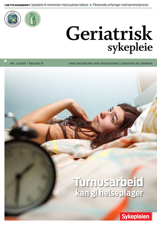 Forside Geriatrisk sykepleie nr. 2-2016