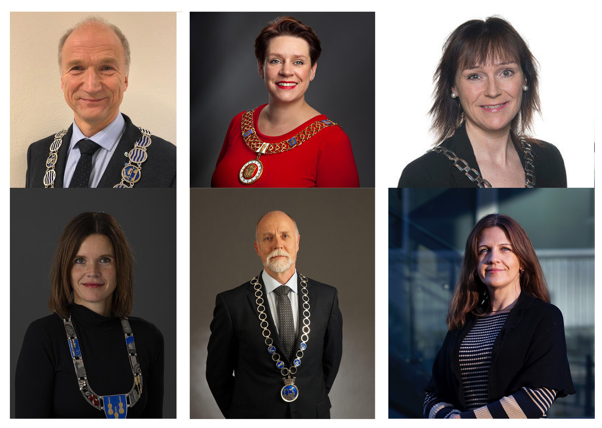 Bildet viser fem ordførere