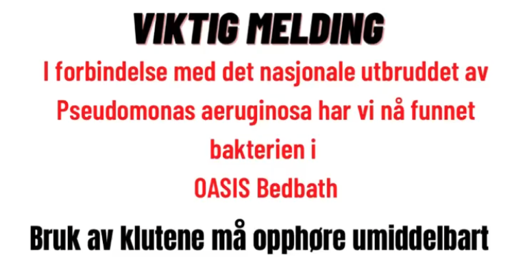Bildet viser en skjermdump av meldingen fra smittevern_ous.