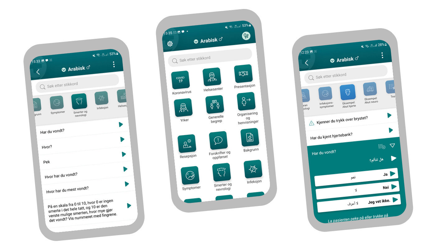 Bilde viser appen i bruk