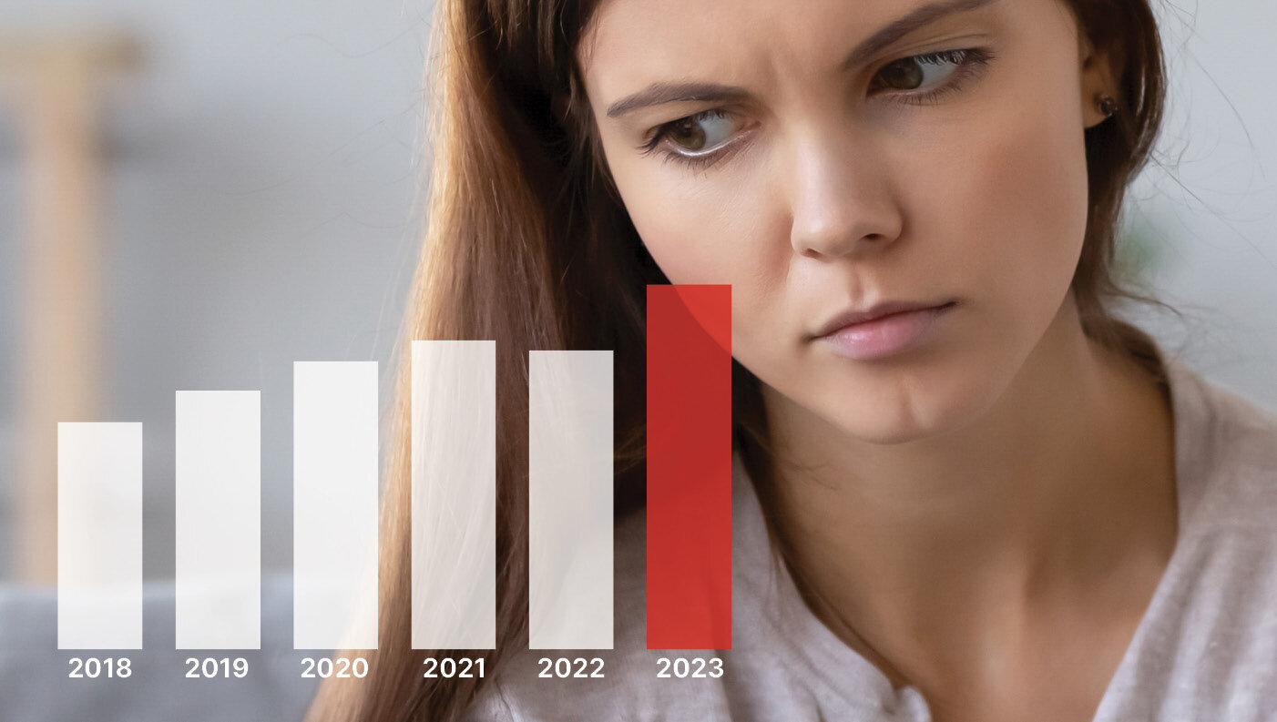 Bilde viser portrett av en kvinne med graf fra artikkelen