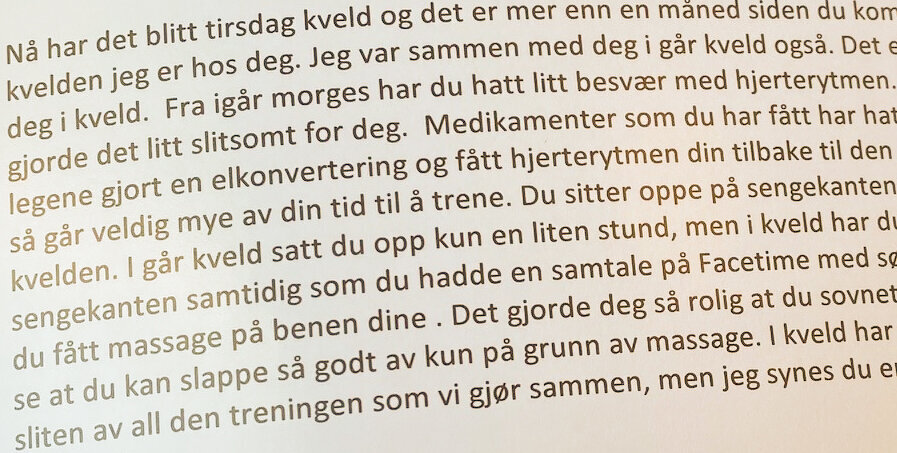 Faksimile pasientdagbok