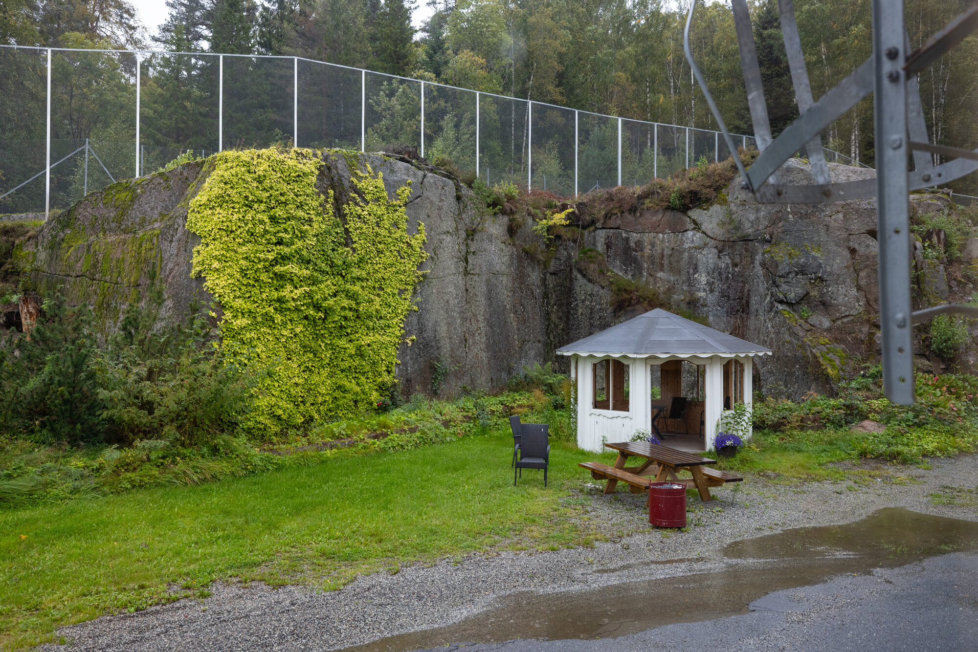 Bildet viser en paviljong som pasientene kan benytte