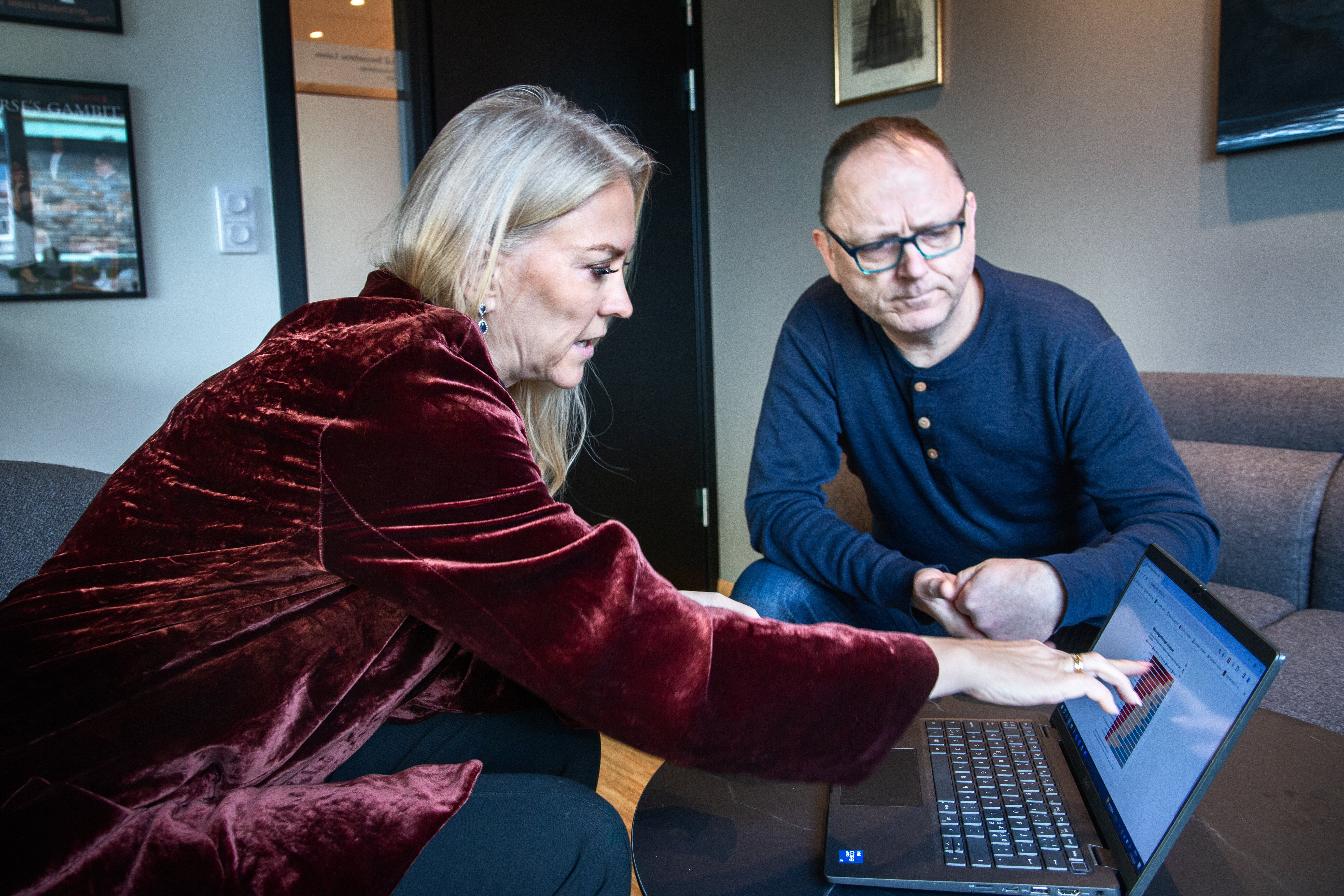 Lill Sverresdatter Larsen og journalist i Sykepleien Ingvald Bergsagel