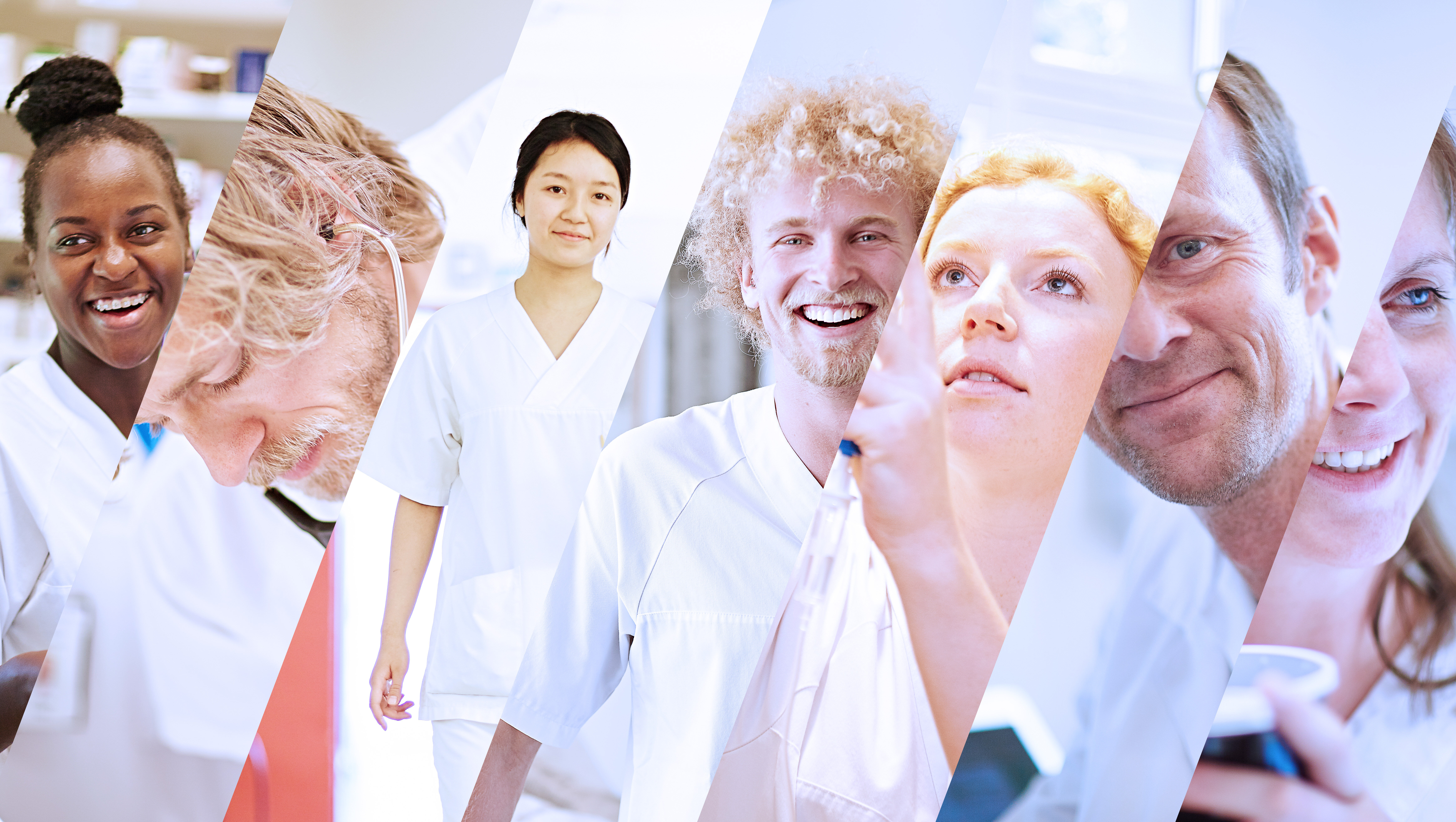 The photo shows a collage of different nurses