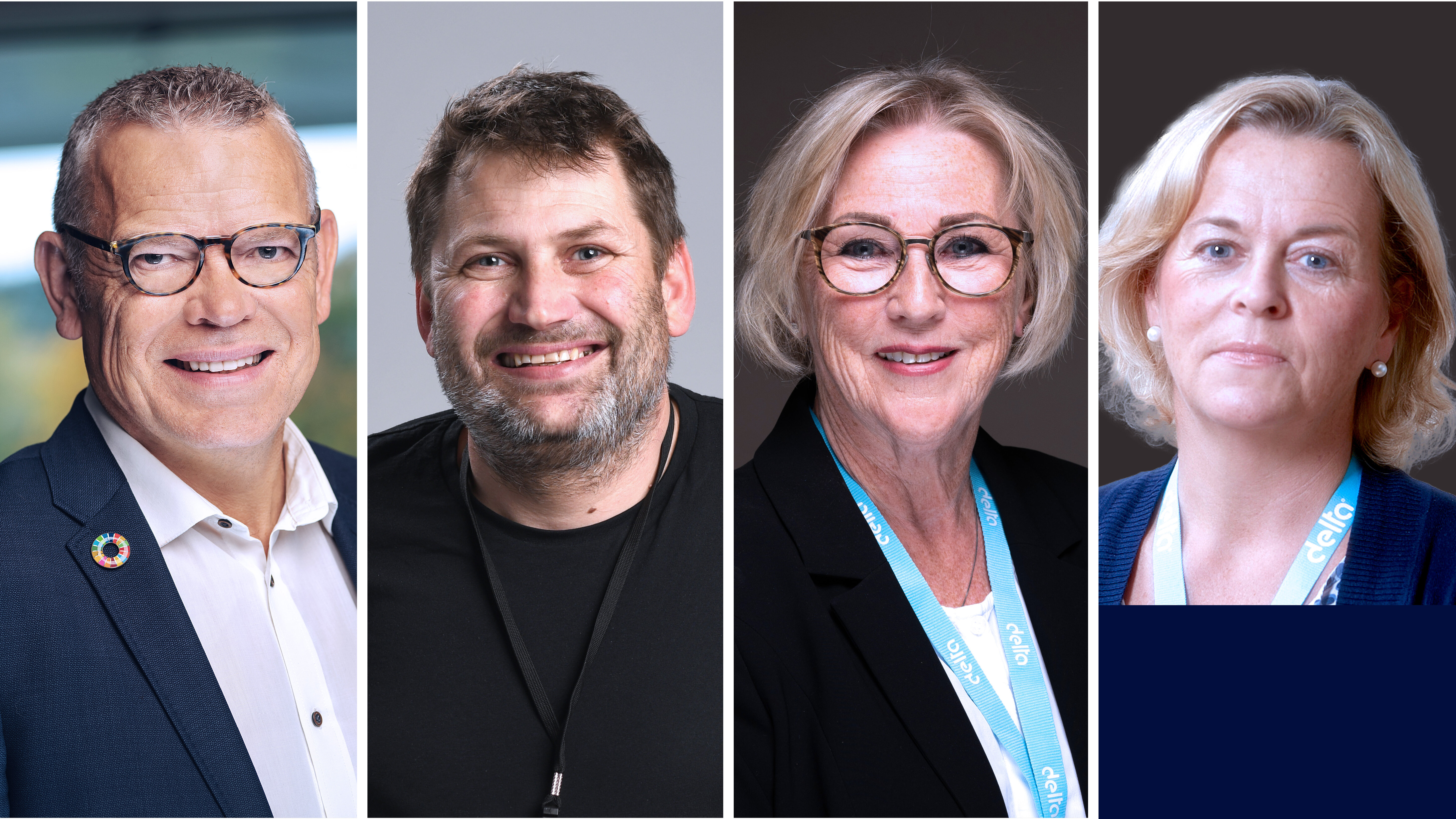 Bildet viser portretter av de fire innleggsforfatterne