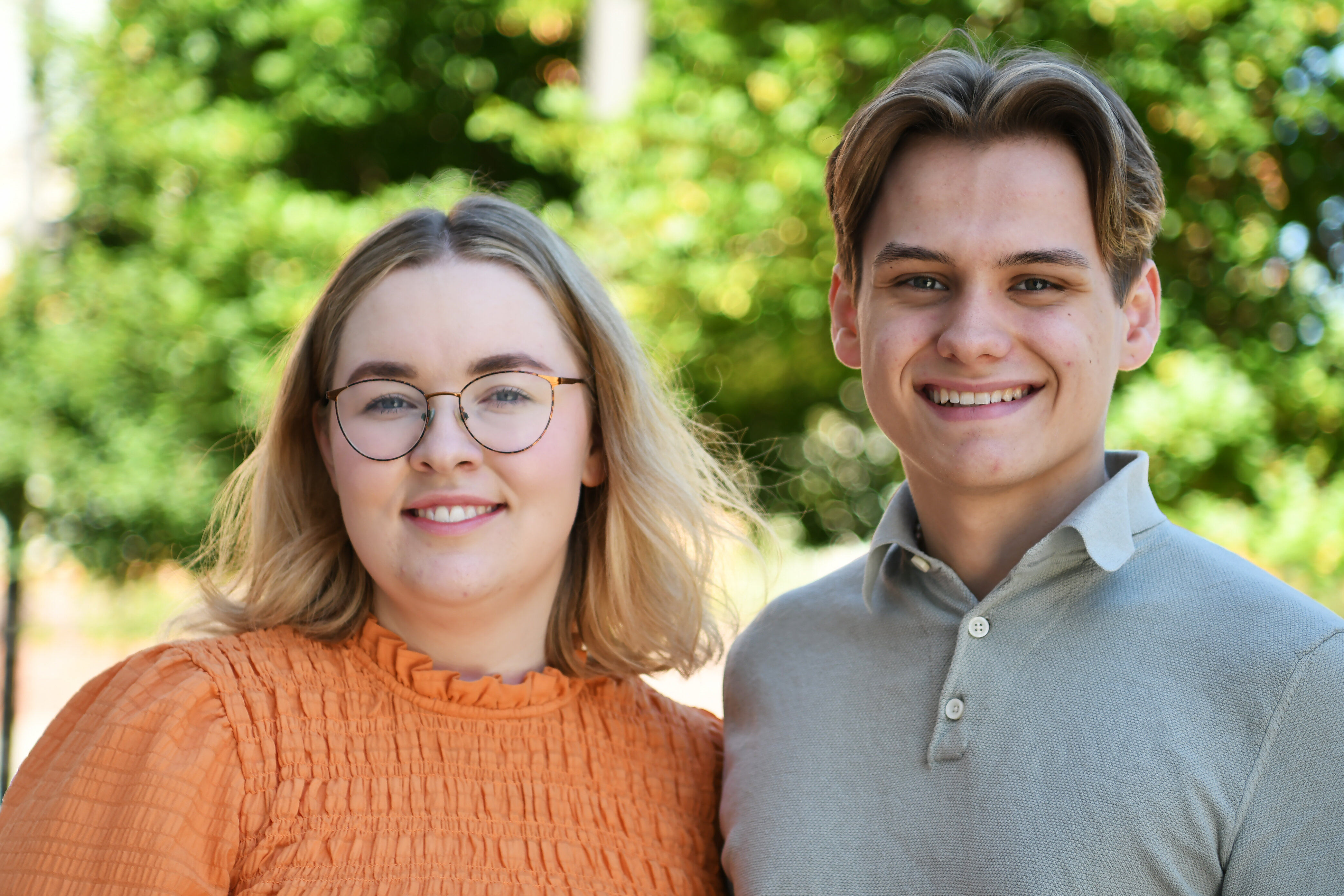 Bildet viser studentleder Kristoffer Haugen og studentnestleder Henriette Karlsen.