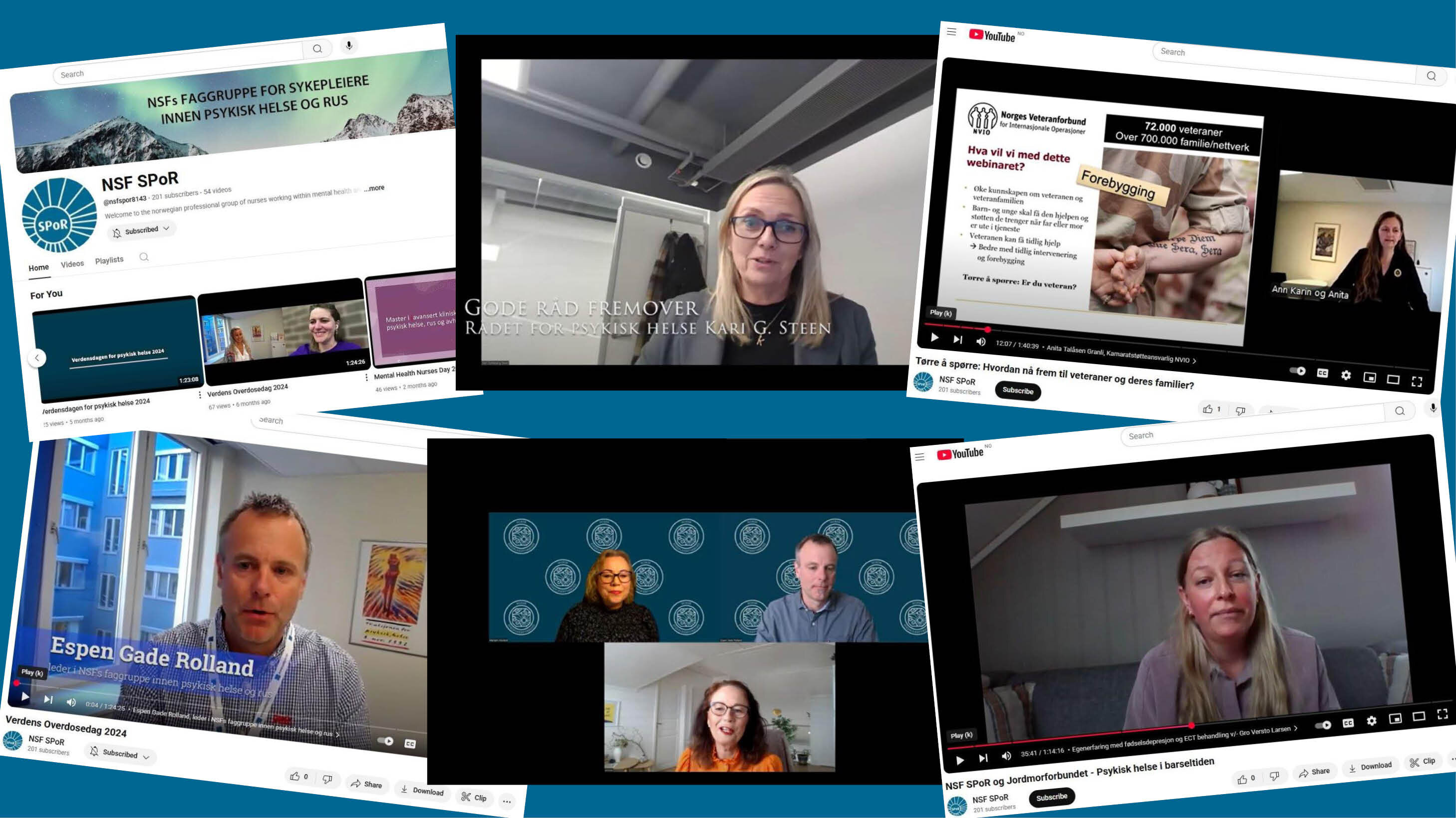 Bildet viser utklipp fra faggruppen SPoRs YouTube-prosjekt