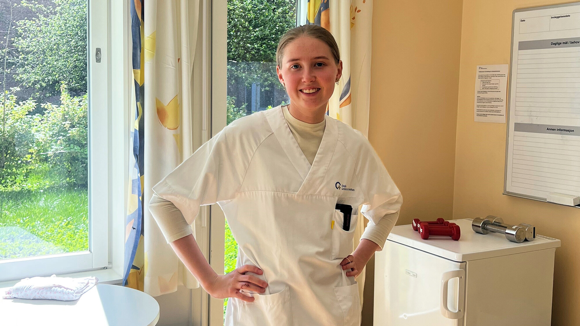 Bildet viser sykepleierstudent Stella Braathen-Reif under praksisstudier