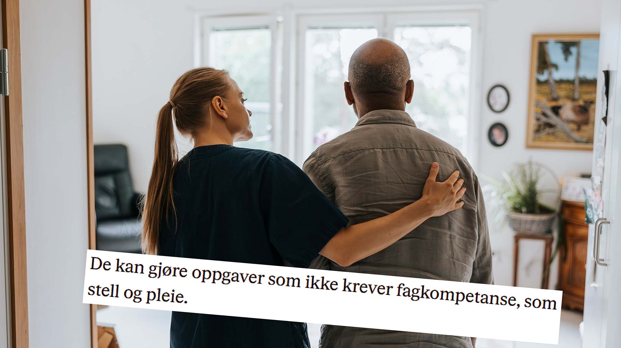 Bildet viser en sykepleier og en pasient