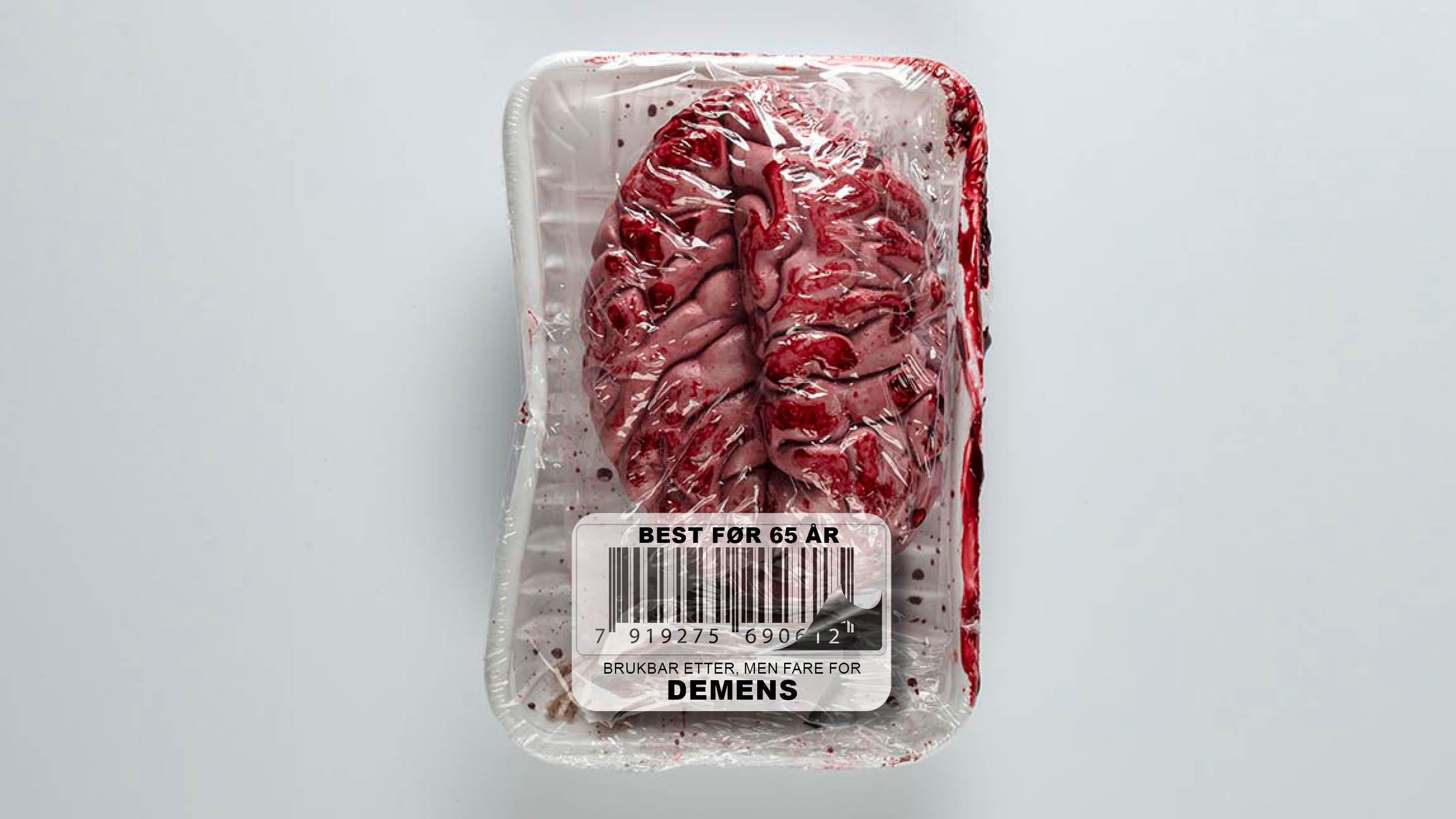Bildet viser en vakuumpakket hjerne