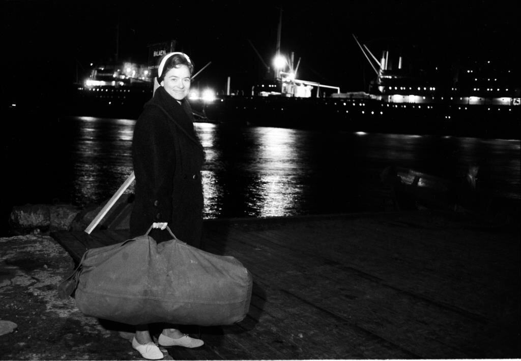 Bilde av skipet Balaena sent på kvelden