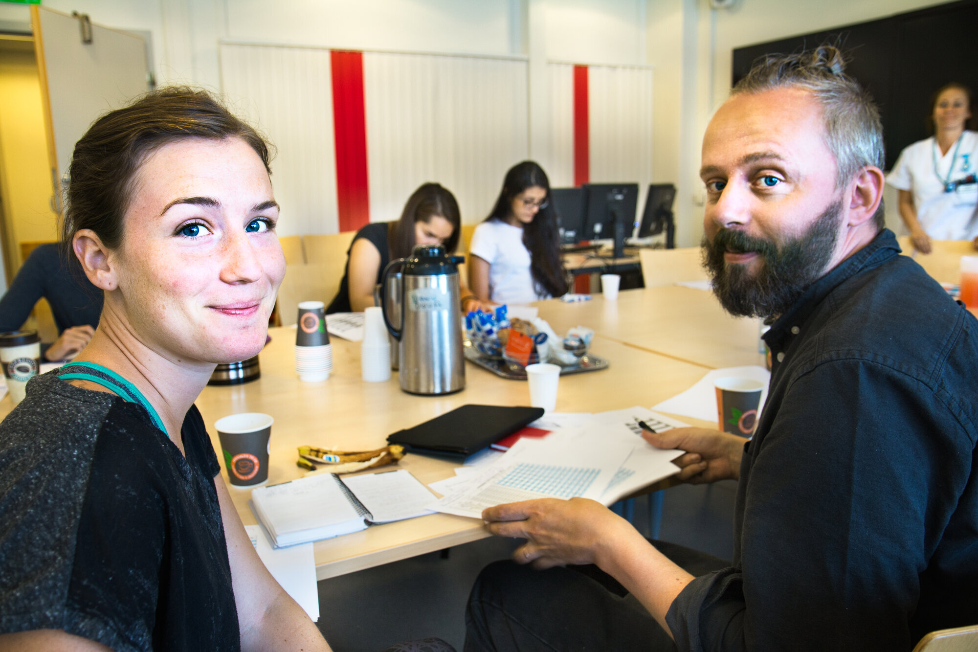 Sykepleierstudentene Millie Girardeau og Kristoffer Drageset