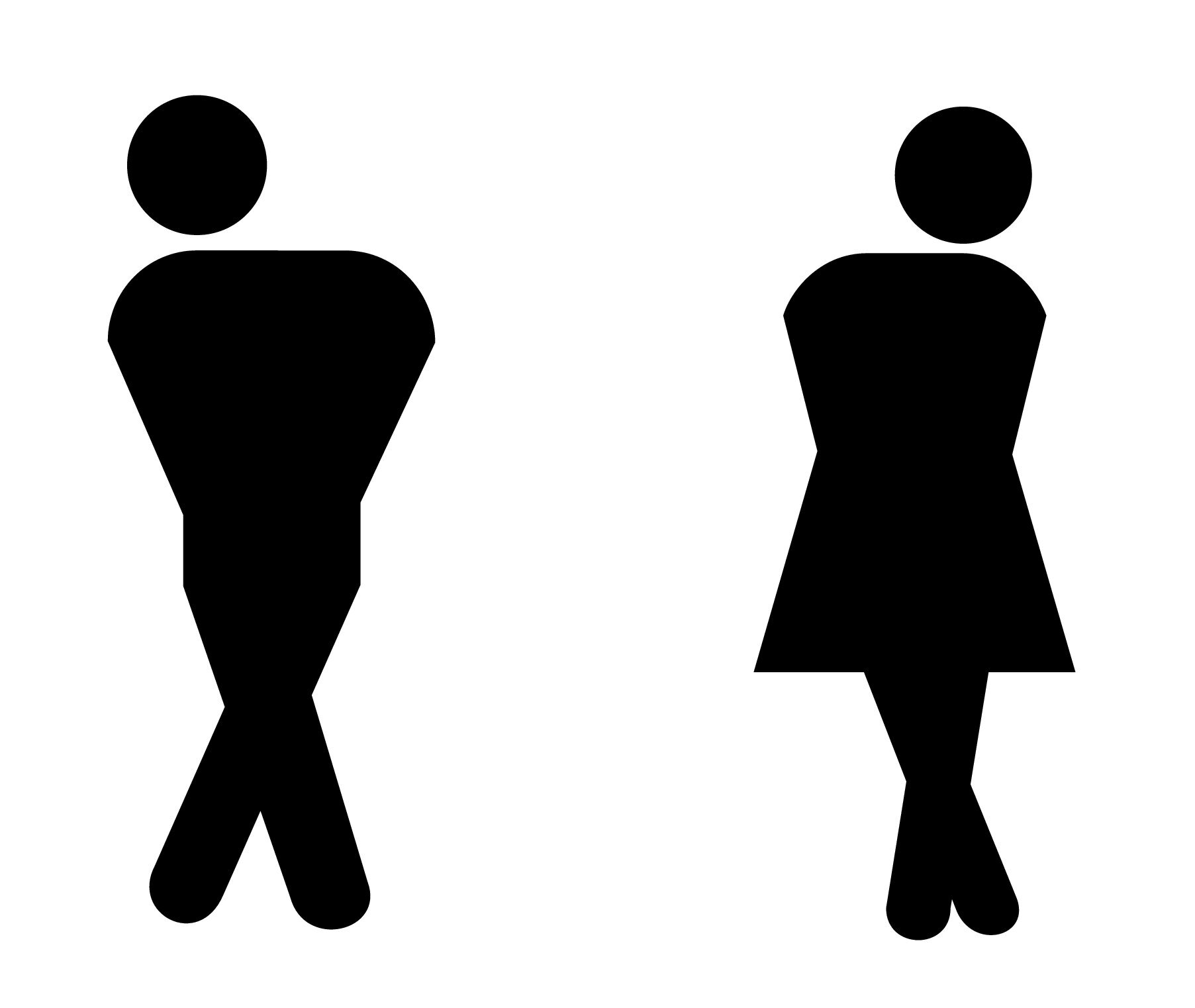 Bildet viser toalettsymboler