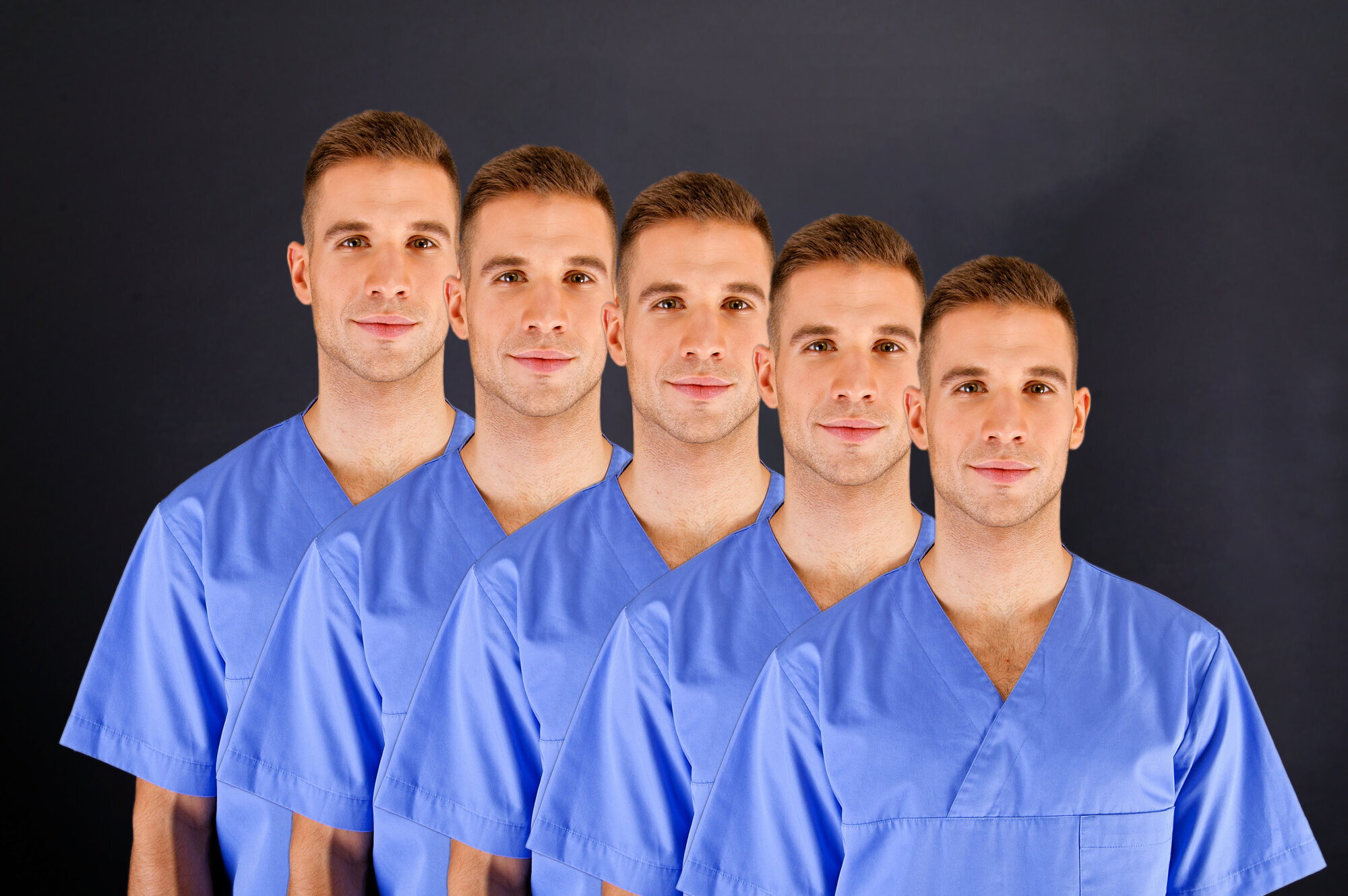 Bilde av flere mannlige helsefagarbeidere