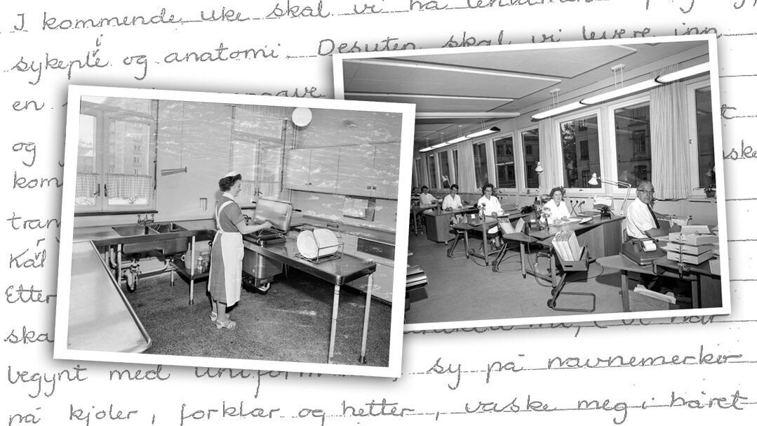 Bildet viser collage med gamle bilder og brev.