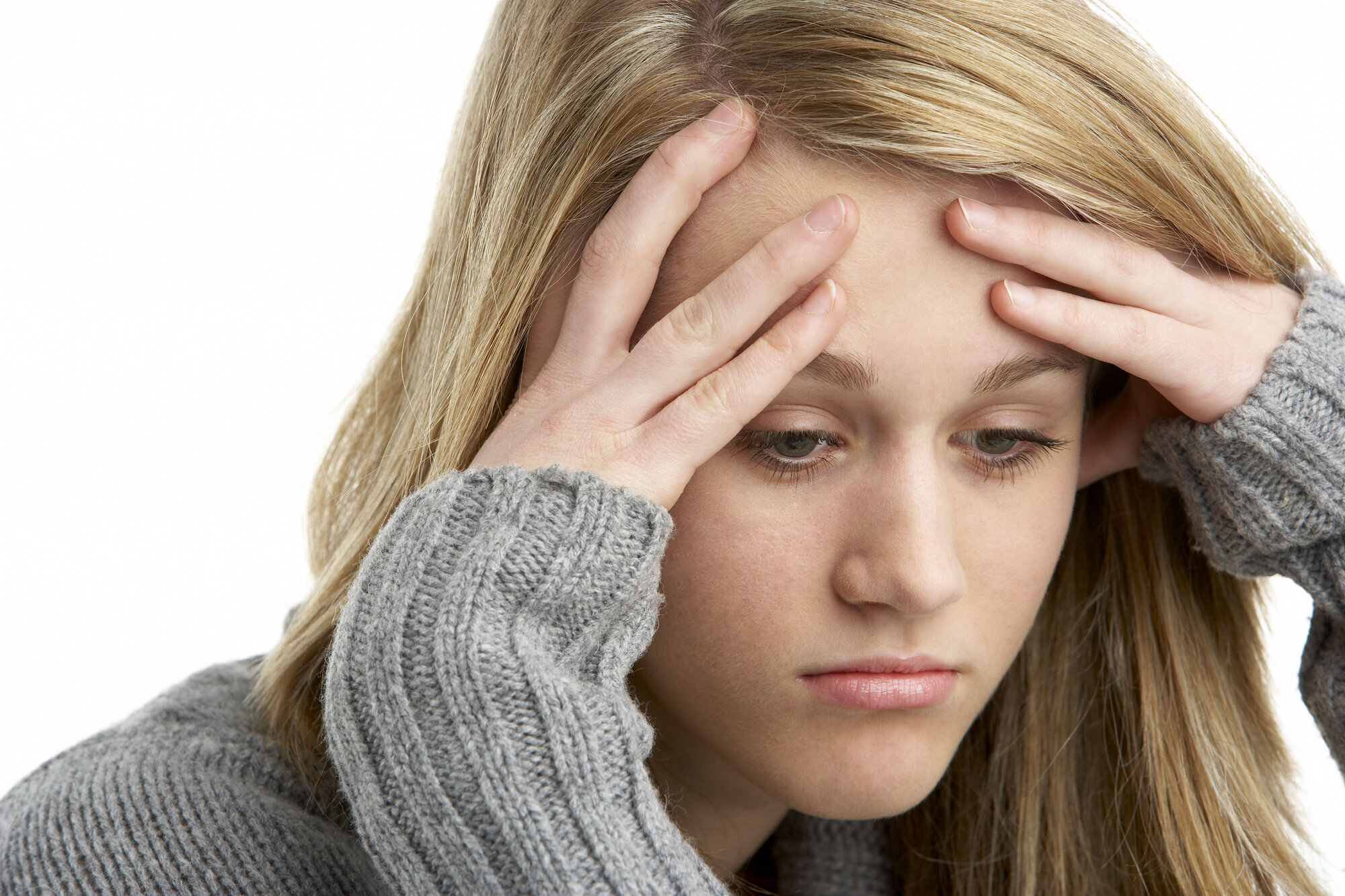 Bildet viser ungdom som er deprimert og sliten.