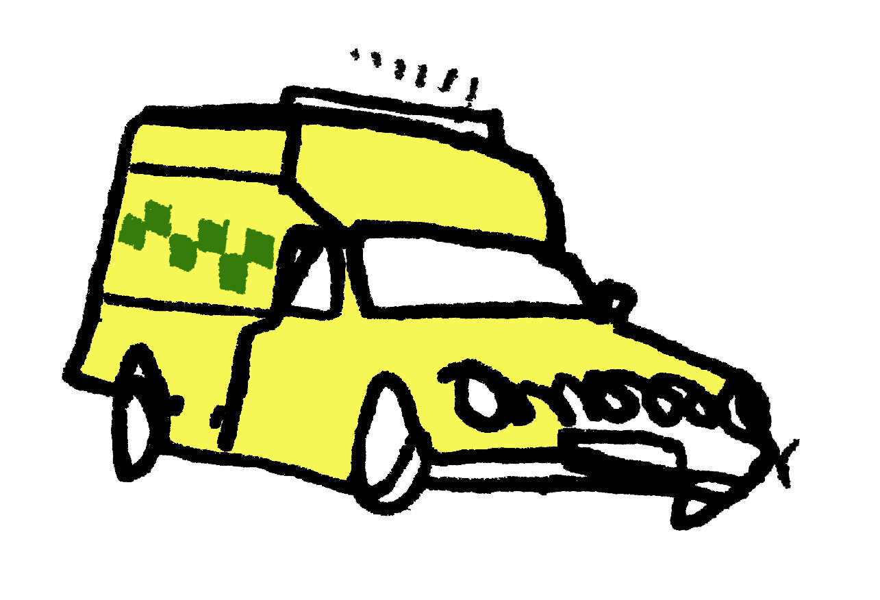 Sykebil med ulende sirene.