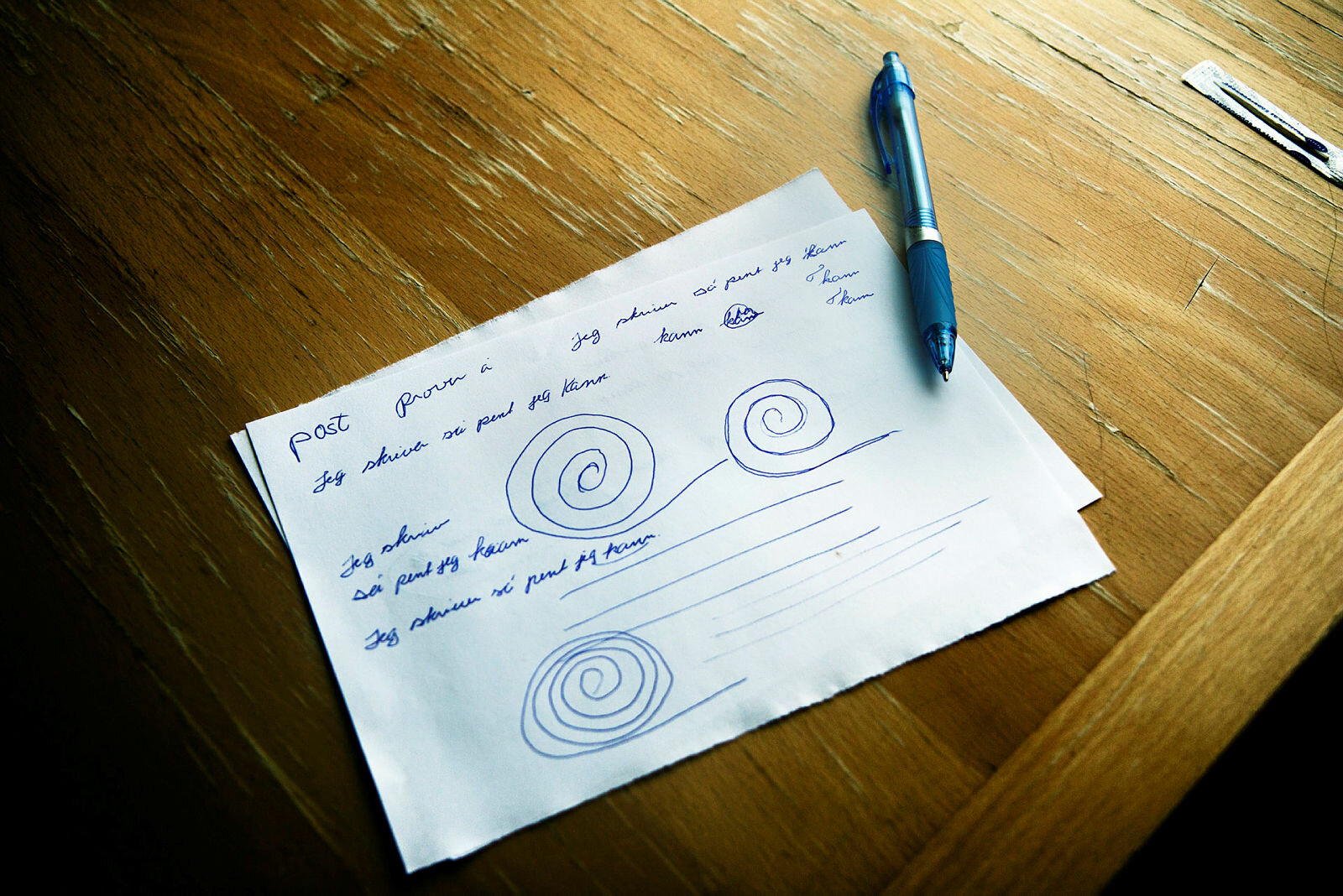 Skrift etter Parkinson-operasjon