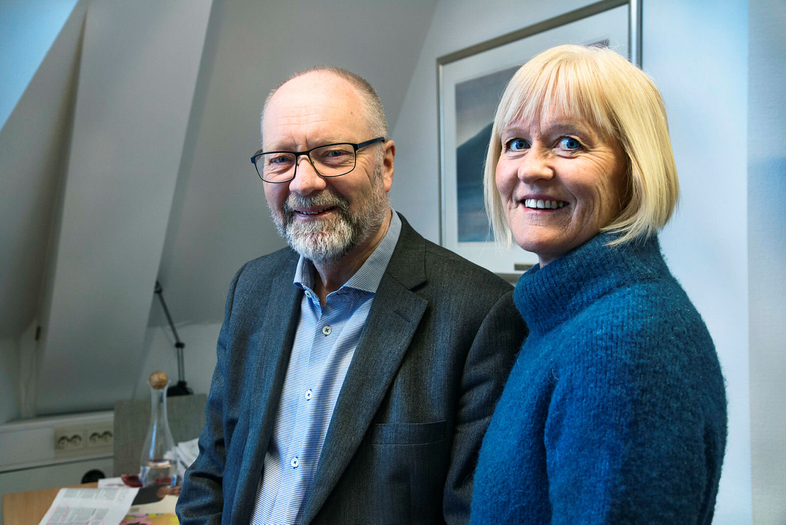 Erik Orskaug, sjeføkonom i Unio, og Unio-leder Ragnhild Lied