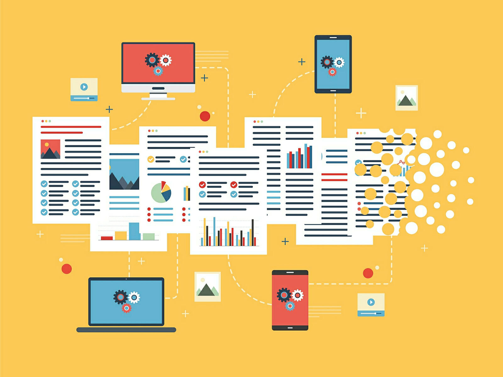 Illustrasjon av forskningsmateriell som går i oppløsning.