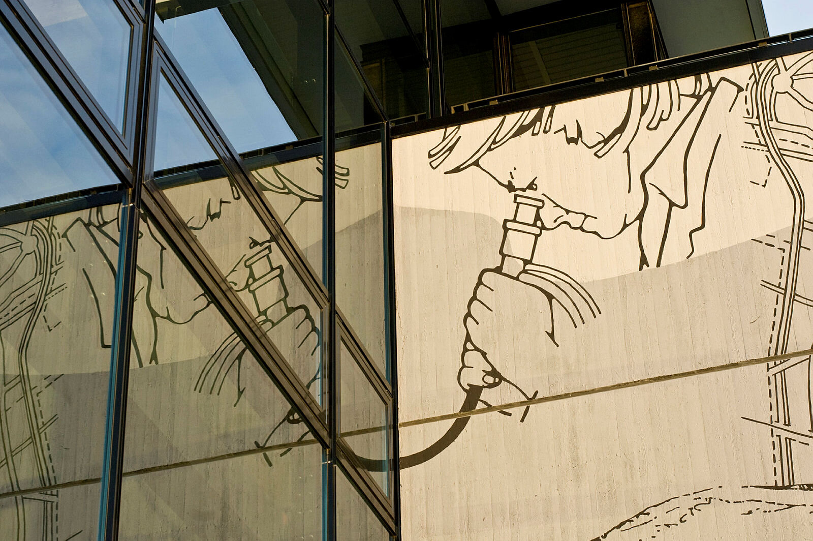 Bildet viser et utsnitt av fasaden på Oslomet studiested Kjeller.