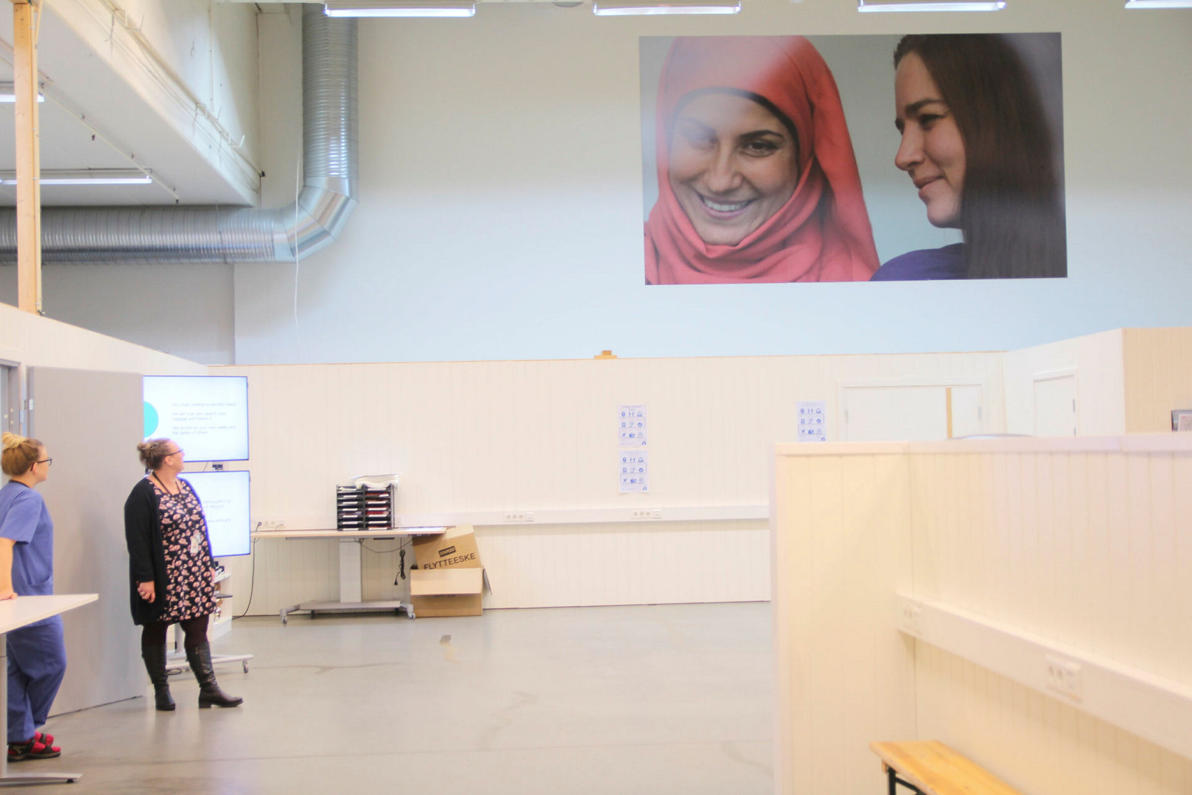 Ankomsthallen på Ankomstsenteret for asylsøkere i Råde kommune