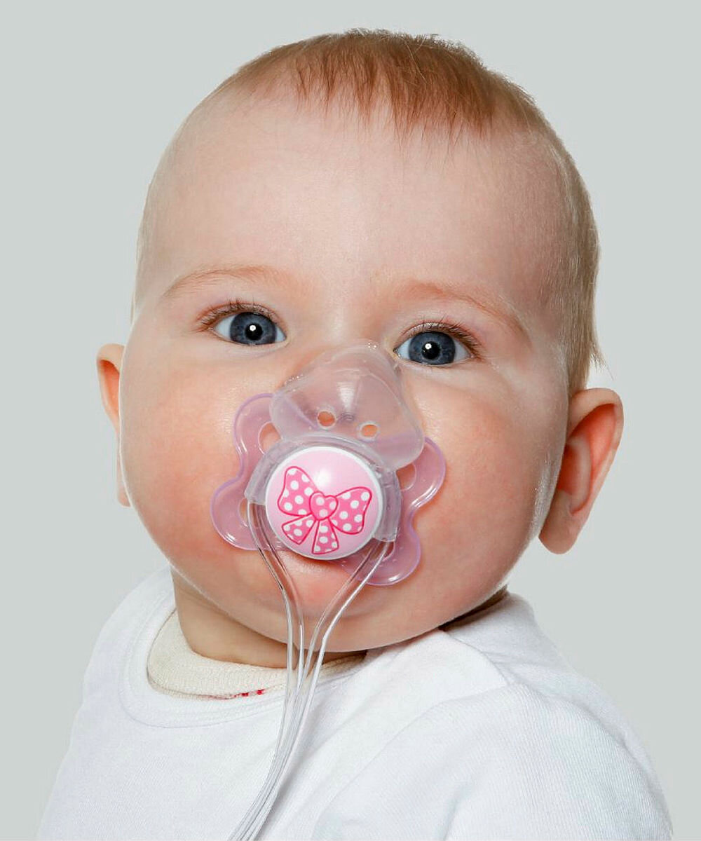 Foto av surstoffsmokk/iltsut i bruk.