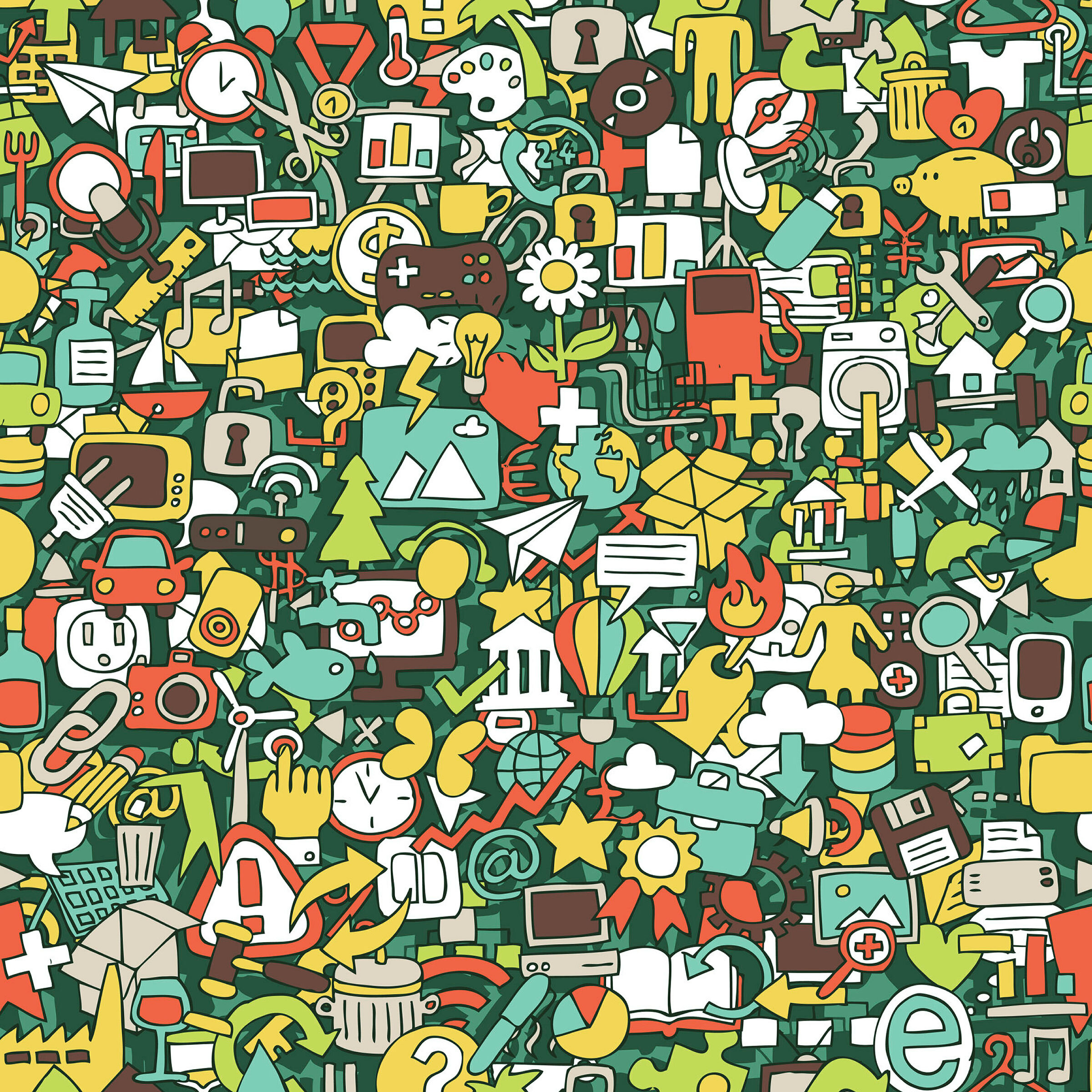 illustrasjon av stor mengde ulike symboler