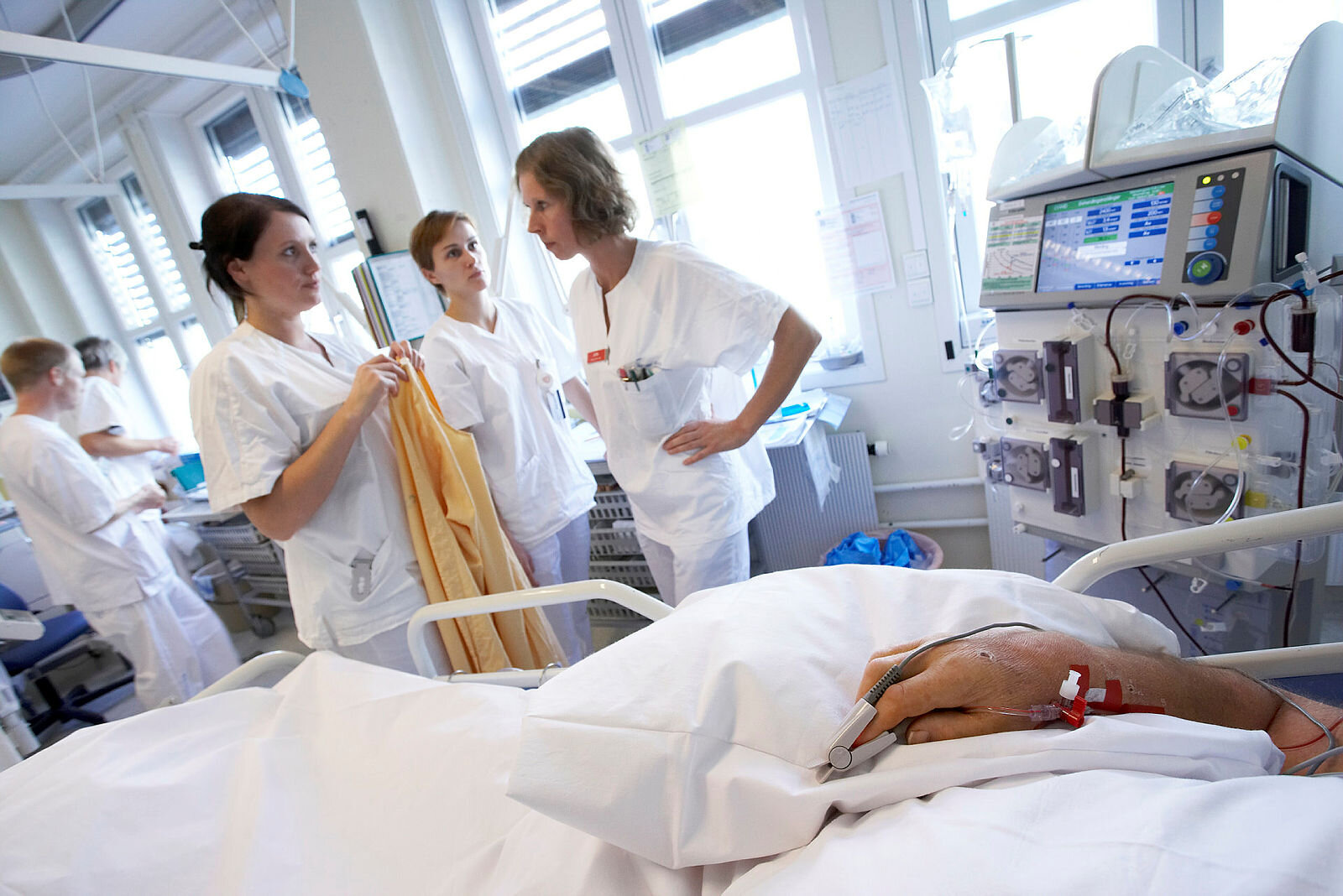 Pasient som ligger i respirator